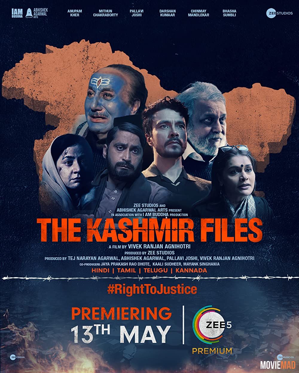 The Kashmir Files (2022) Hindi ZEE5 HDRip Full Movie 720p 480p